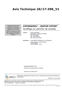Avis technique Cotonwool vrac