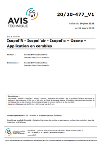 Avis technique application combles Isopol'r